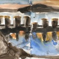 alcalá 7, 2024, mischtechnik, 14,5x41cm